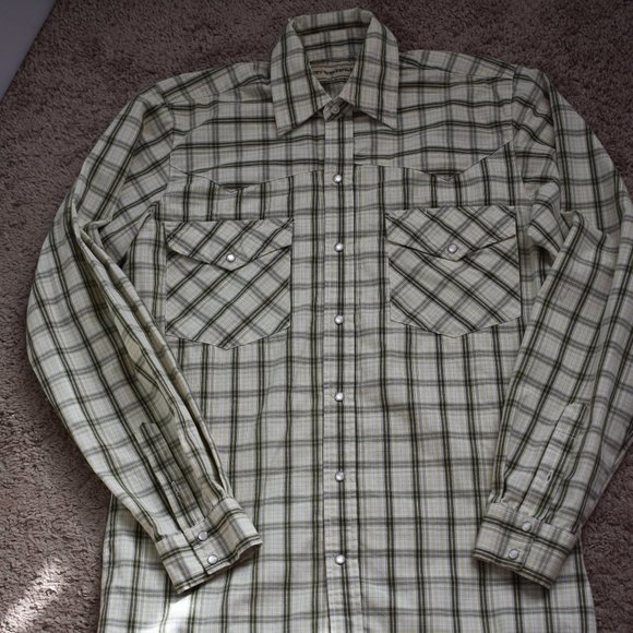 Bit & Bridle (Green Plaid) Button Up Shirt - Picture 1 of 3